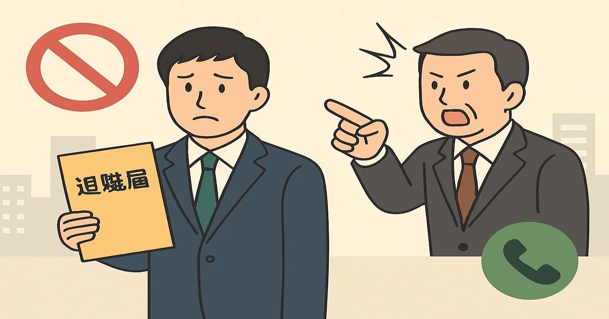 会社が退職を認めないイメージ