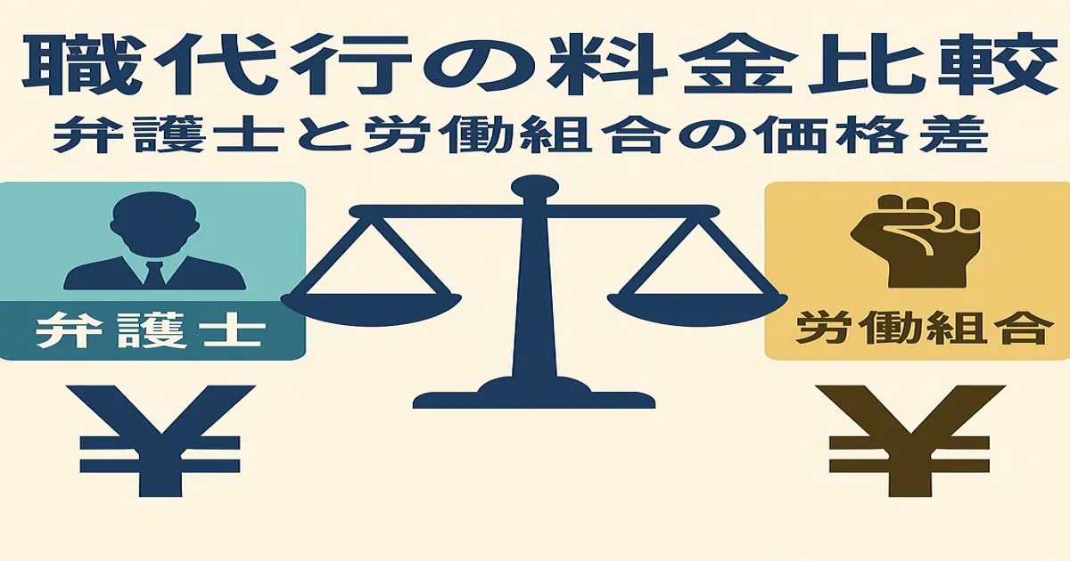 弁護士と労働組合の価格差のイメージ
