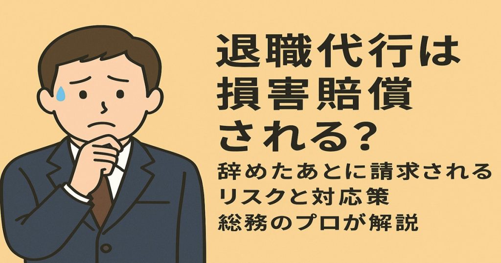 退職代行は損害賠償されるかも？という不安なイメージ