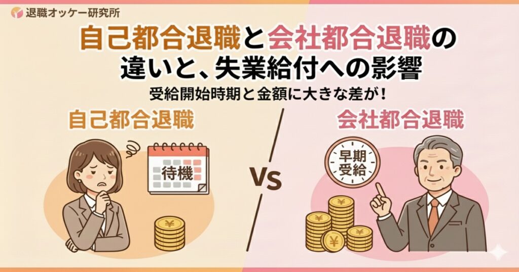 自己都合と会社都合の違いと失業給付への影響のアイキャッチ画像