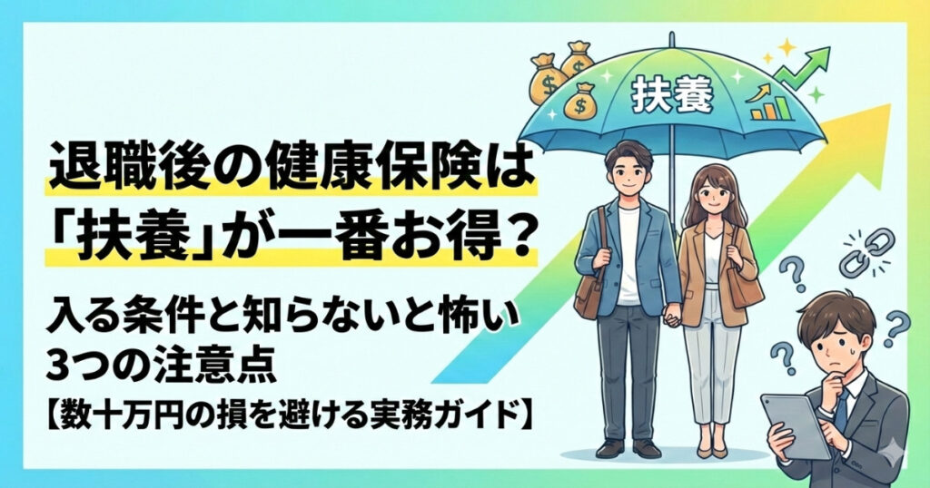 退職後の健康保険は「扶養」が一番お得？入る条件と知らないと怖い3つの注意点【数十万円の損を避ける実務ガイド】
