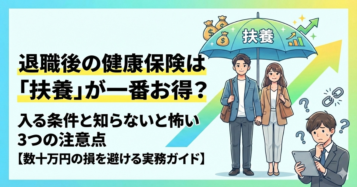 退職後の健康保険は「扶養」が一番お得？入る条件と知らないと怖い3つの注意点【数十万円の損を避ける実務ガイド】